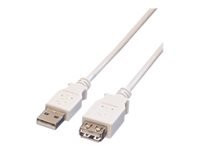 VALUE USB 2.0 Kabel Typ A-A ST/BU weiss 0,8m