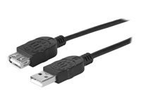 MANHATTAN Hi-Speed USB 2.0 Verlaengerungskabel A-Stecker auf A-Buchse 3 m schwarz Blister Verpackung