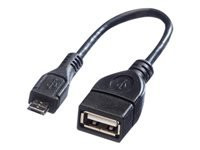 VALUE USB 2.0 Kabel USB 2.0 Typ Micro B - Typ A BU OTG 0,15m