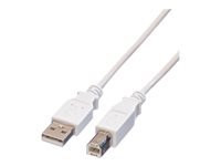VALUE USB 2.0 Kabel Typ A-B weiss 0,8m