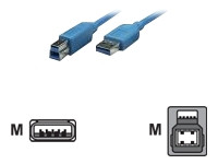 TECHLY USB3.0 Anschlusskabel blau 2m Stecker Typ A auf Stecker Typ B