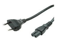 VALUE Netzkabel Euro-Flachstecker auf C7 2polig schwarz 1m