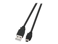 EFB USB2.0 Anschlusskabel 0,5m SCHWARZ Stecker A auf Stecker Mini B