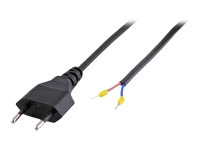 EFB Netzleitung Euro auf Open End AE 3 m 2 x 0.75 qmm schwarz