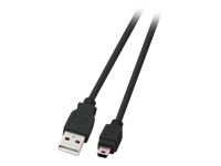 EFB USB2.0 Anschlusskabel Typ A Stecker auf Mini B Stecker 5 polig Classic Schwarz 1m