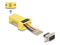 DELOCK D-Sub 9 Pin Stecker zu RJ45 Buchse Montagesatz gelb