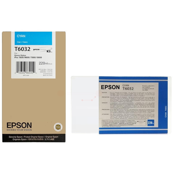 Original Tintenpatrone Epson C13T603200/T6032 cyan C13T603200