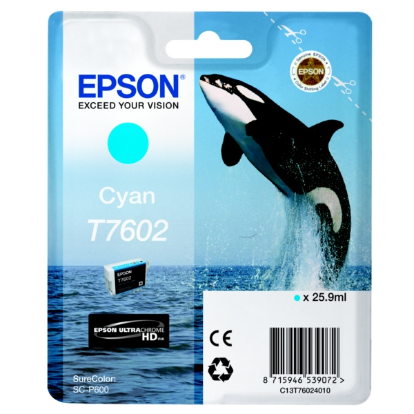 Original Tintenpatrone Epson C13T76024010/T7602 cyan C13T76024010